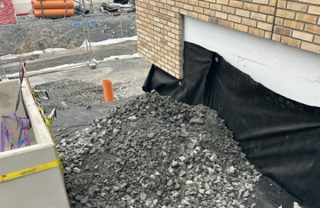 Markarbeten Preparering inför gjutning av betongtrappa